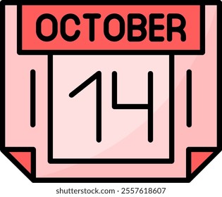 14 October Filled Style Icon Design