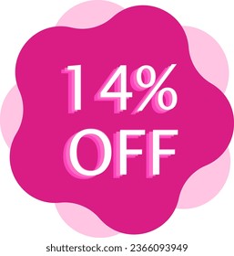 14% Off Discount Pink Flower Style Vector and Illustration Arts in White Background