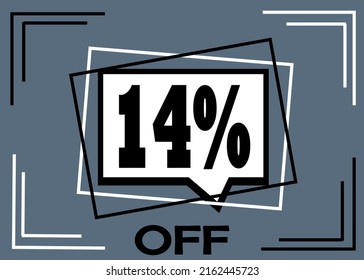 14% off Sale. Discount price. Special offer. Discount promotion.