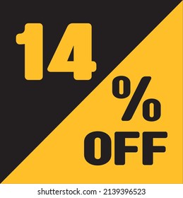 Up To 14% Off Special Offer sale sticker black and gold, vector illustration