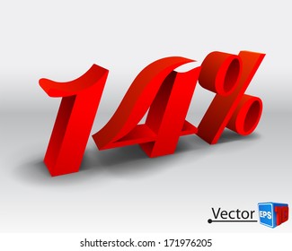 14 percent discount vector illustration