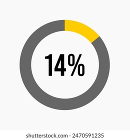 14 % por ciento de medidor de diagrama de listo para usar para Diseño web, interfaz de usuario o infografía - 