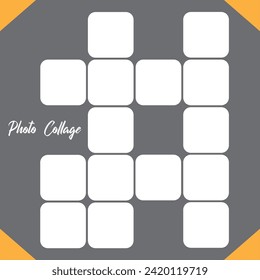 14 photo collage template. vector illustration, new collections