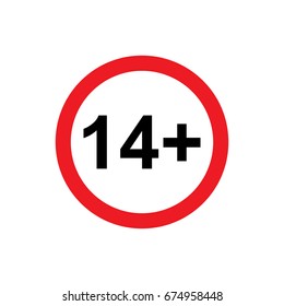 14 plus icon illustration isolated vector sign symbol