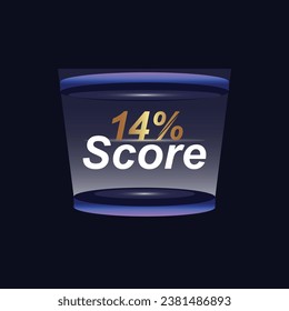 14% Score Sign Designed to catch the  and illustration  combination in blue Vector illustration background design.