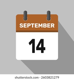 14 september calendar icon vector design month illustration