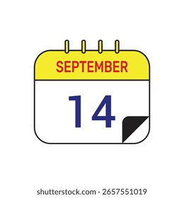 14 september calendar icon vector illustration design