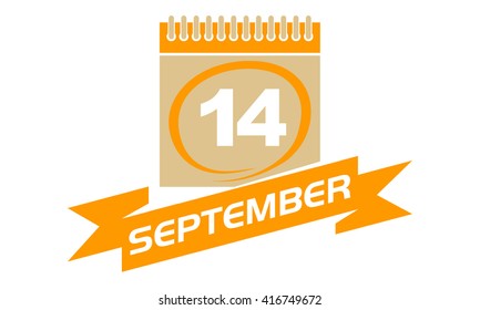 14 September Calendar with Ribbon