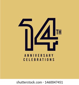 14 Th Anniversary Celebration Vector Template Design Illustration