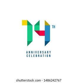 14 th Anniversary Celebration Vector Template Design Illustration