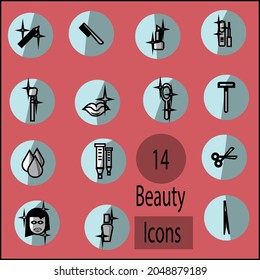 14 vector abstract beauty icon set suitable for mobile icon or stickers