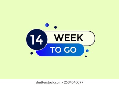 14 week to go, icon, stile, timer, countdown, clock, time,  background, template, 14 week to go countdown, sticker, left banner, business, sale, label button
