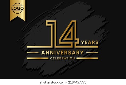 14 year anniversary celebration design template. vector template illustration