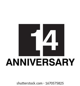 14 Year Anniversary Celebration Vector Template Design Illustration