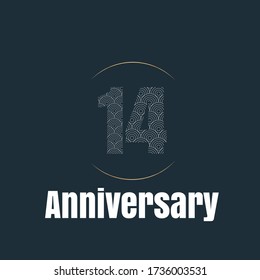 14 year anniversary celebration, vector design for celebrations, invitation cards and greeting cards