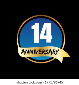 14 year anniversary celebration, vector design for celebrations, invitation cards and greeting cards