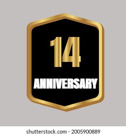 14 year anniversary celebration, vector design for celebrations, invitation cards and greeting cards