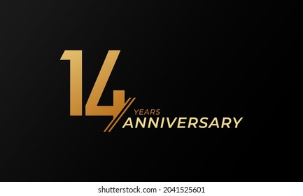 14 Year Anniversary Celebration Vector. Happy Anniversary Greeting Celebrates Template Design Illustration