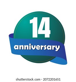 14 year anniversary celebration, vector design for celebrations, invitation cards and greeting cards