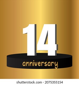 14 year anniversary celebration, vector design for celebrations, invitation cards and greeting cards