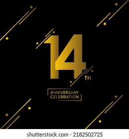 14 year anniversary celebrations logo design concept. vector template illustration