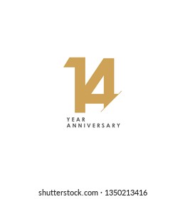 14 Year Anniversary Vector Template Design Illustration