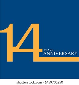 14 Year Anniversary Vector Template Design Illustration