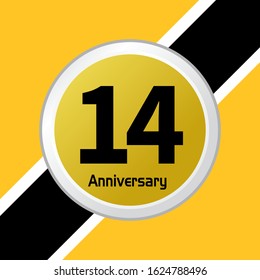 14 Year Anniversary Vector Template Design Illustration