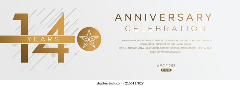 14 years anniversary celebration Design, Vector illustration.