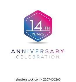 14 years anniversary celebration Design, Vector illustration.