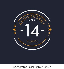 14 years anniversary celebration Design, Vector illustration.