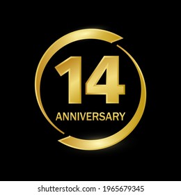 14 years anniversary celebration with elegant golden color and ring for anniversary celebration 