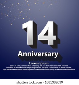 14 years anniversary celebration logo vector template design