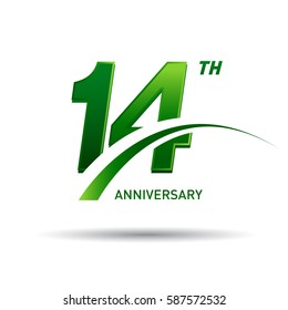 14 years anniversary. celebration logo design