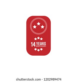 14 years anniversary celebration simple logo. vintage logo