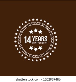 14 years anniversary celebration simple logo. vintage logo