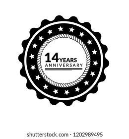 14 years anniversary celebration simple logo. vintage logo