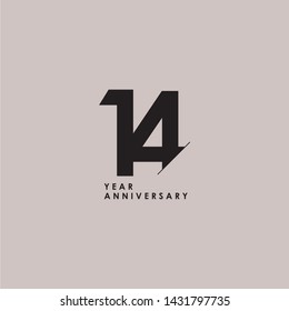 14 Years Anniversary Celebration Vector Template Design Illustration