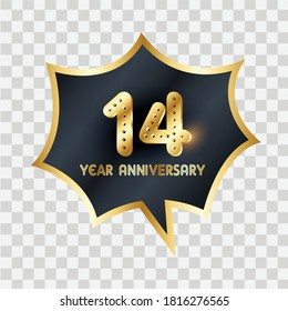 14 Years Anniversary Celebration Vector Template Design Illustration