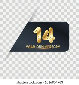 Ilustración de diseño de plantillas vectoriales de celebración de 14 años