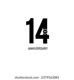 14 Years anniversary celebration vector template design illustration