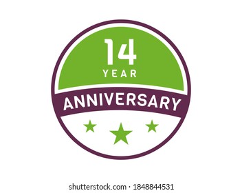 14 years anniversary image, 14 year Anniversary logo isolated on white background
