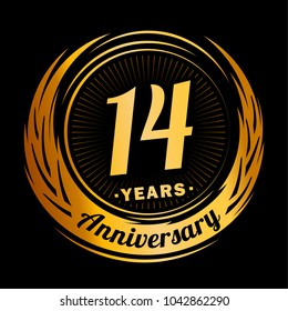 14 years anniversary. Anniversary logo design. 14 years logo.