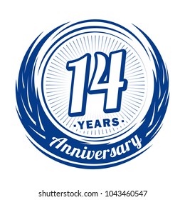 14 years anniversary. Anniversary logo design. 14 years logo.