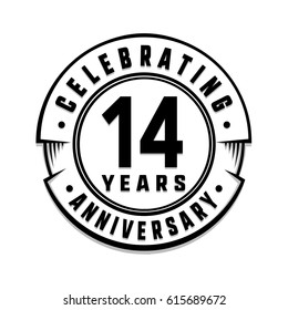 14 years anniversary logo template. Vector and illustration.