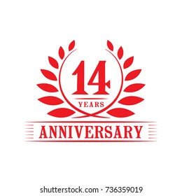 14 years anniversary logo template. 