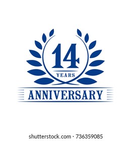 14 years anniversary logo template. 