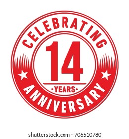 14 years anniversary logo. Vector and illustration.