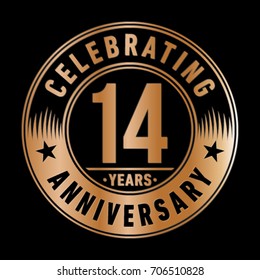 14 years anniversary logo. Vector and illustration.