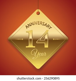14 Years Anniversary poster / template/ tag design Vector